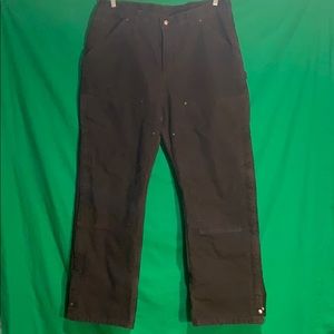 Carhartt brown duck quilted lined carpenter pants
